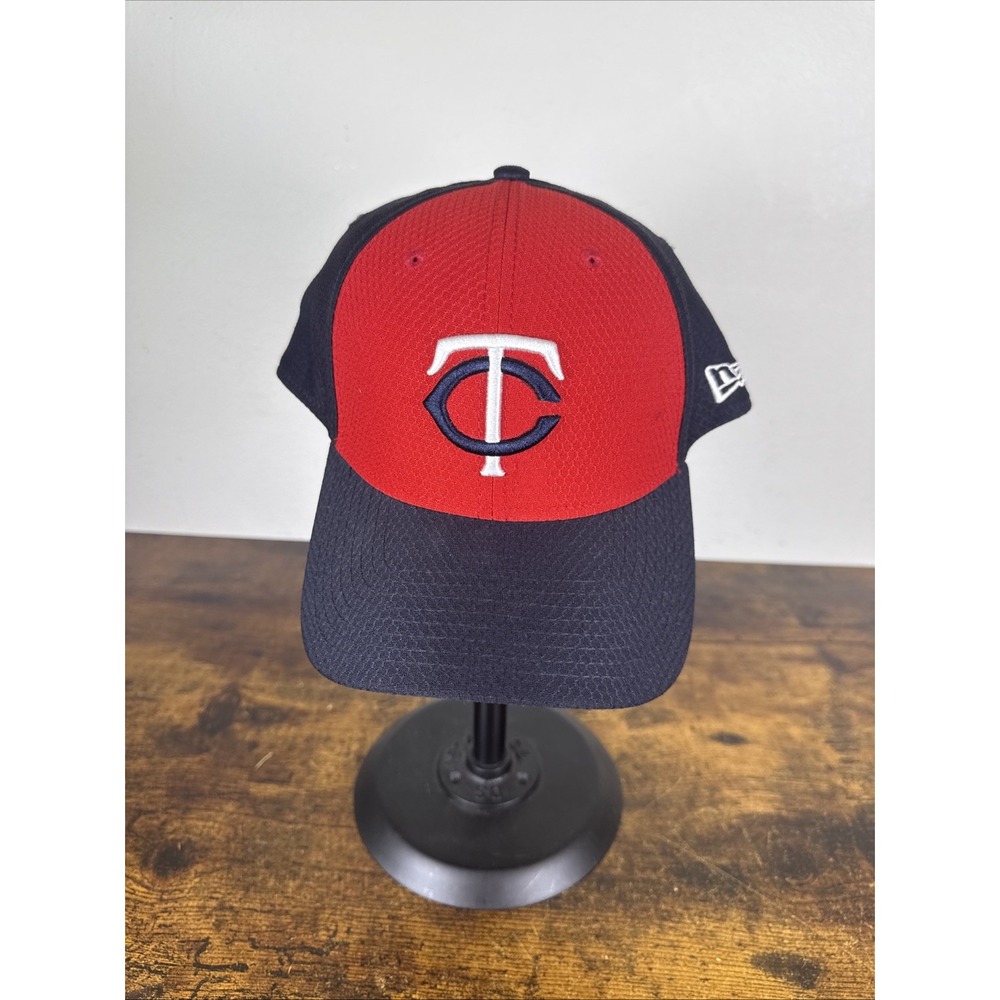 Minnesota Twins Hat Mens New Era 39Thirty Blue Red MLB Baseball TC Logo Cap